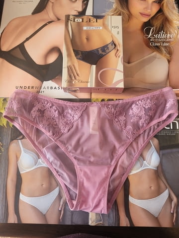 SieLei S, M черни, розови, сини, шампанско италиански прозрачни слипове Сиелей дантелен слип от тюл - снимка 4