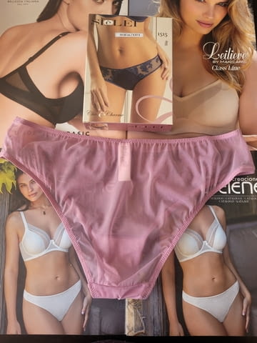 SieLei S, M черни, розови, сини, шампанско италиански прозрачни слипове Сиелей дантелен слип от тюл - снимка 7