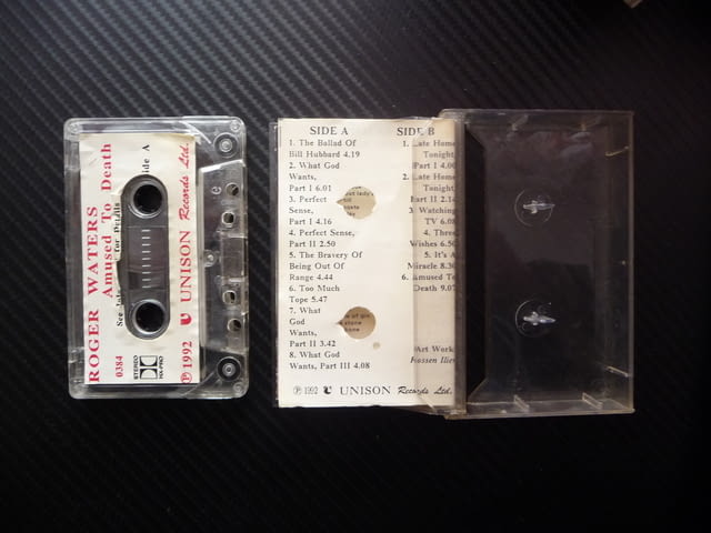 Roger Waters Amused To Death музика музикант рок Пинк Флойд албум солов Unison 1992 касета слушане - снимка 2