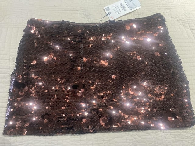 Пола с паети и цветя, ZARA нова M, Елегантен, Кафяв - град София | Дамски Дрехи - снимка 4