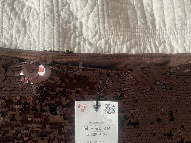 Пола с паети и цветя, ZARA нова M, Елегантен, Кафяв - град София | Дамски Дрехи - снимка 11