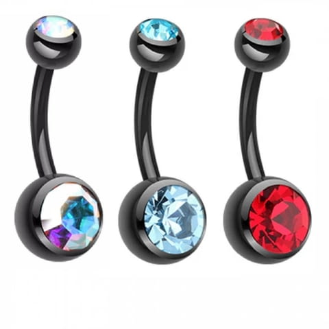 Пиърсинг с кристали черна стомана - city of Sofia | Other - снимка 1