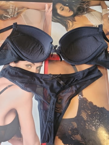 Seimia 70B, 75B, 80B италиански комплект сутиен с подплънки и прашка комплекти сутиени и прашки - снимка 3