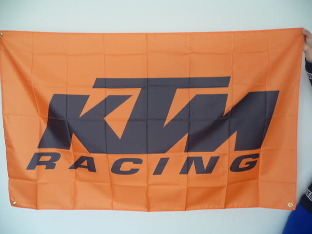 KTM знаме флаг КТМ оранжево рекламно кросов мотор мотори мотокрос мотоциклети кросаци офроуд гума - снимка 1