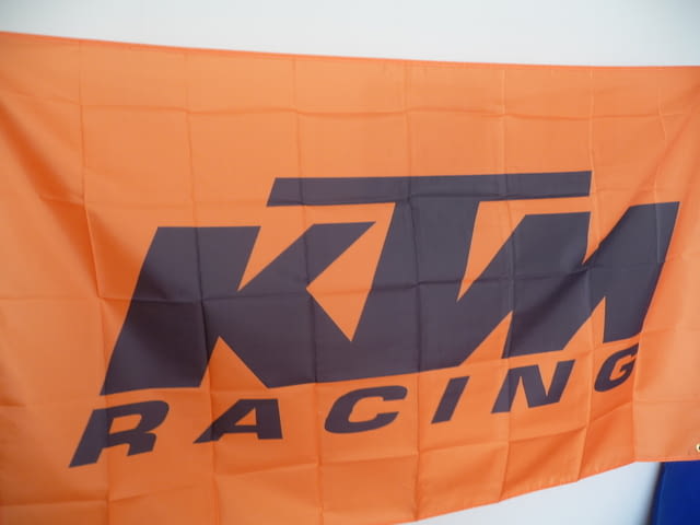 KTM знаме флаг КТМ оранжево рекламно кросов мотор мотори мотокрос мотоциклети кросаци офроуд гума - снимка 2
