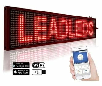 Външна светлинна реклама, MaxSTER, тип червен LED панел, Ultrabright LEDs, 100 x 20 cm - снимка 1