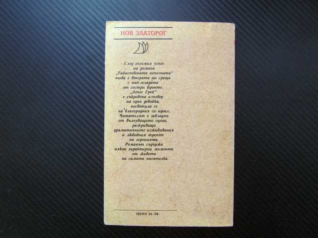 Агнес Грей Ан Бронте роман Нов Златорог драматични изживявания любовен трепет най малката сестра пис - снимка 3