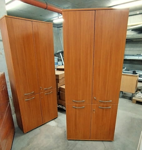 Двукрил гардероб с четири врати - Офис шкаф с рафтове 80/35/200 см - снимка 1