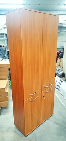 Двукрил гардероб с четири врати - Офис шкаф с рафтове 80/35/200 см - снимка 3