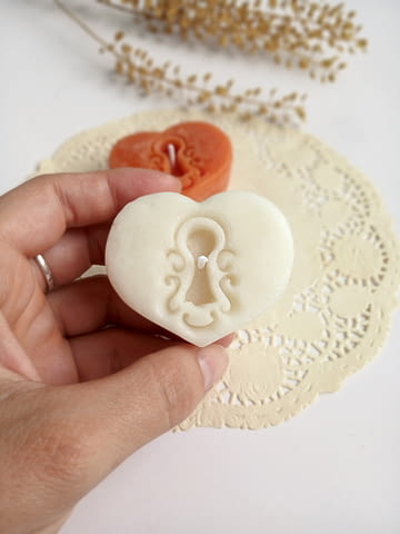 Ароматни чаени свещички сърце с ключалка, 10бр. в комплект, за романтика - снимка 3