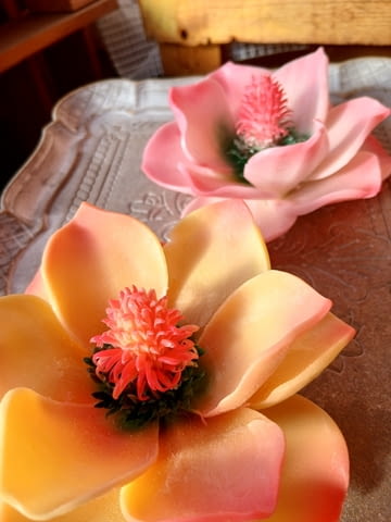 Ксклузивен декоративен сапун ‘Магнолия’, ръчно изваян с нож без използване на молдове. - снимка 3