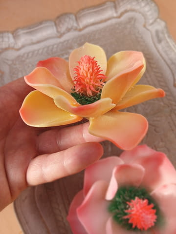 Ксклузивен декоративен сапун ‘Магнолия’, ръчно изваян с нож без използване на молдове. - снимка 6