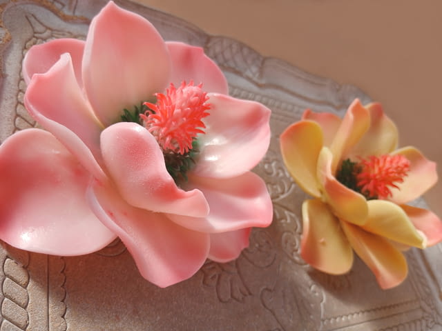 Ксклузивен декоративен сапун ‘Магнолия’, ръчно изваян с нож без използване на молдове. - снимка 7