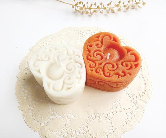 Декоративни свещички две сърцa в комплект, за вашата романтична вечер - снимка 1