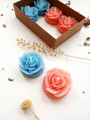 Комплект от 6 ароматни чаени свещички розички, за всеки повод - снимка 1