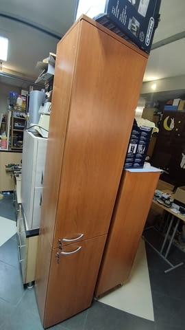 Еднокрил гардероб с две врати ирафтове със заключване - Офис шкаф 42/200/40 - снимка 1