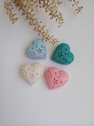 Ароматни глицеринови гравирани сапунчета Сърце , ръчна изработка, за подаръци за гости - снимка 4