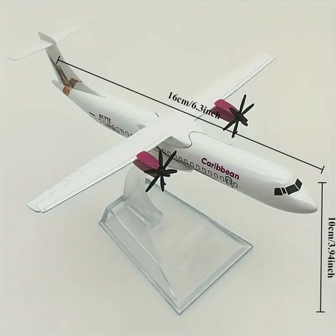 ATR 72 самолет модел макет Caribbean метален пътнически маршрут къси разстояния пътници билет кабина - снимка 5