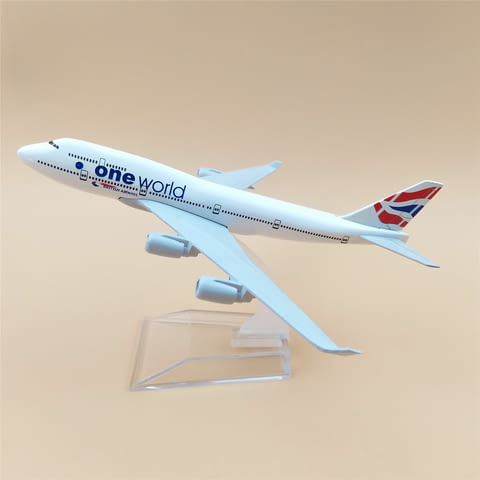 Boeing 747 самолет модел макет One World американски превоз пътници черна кутия пилот диспечер полет - снимка 1