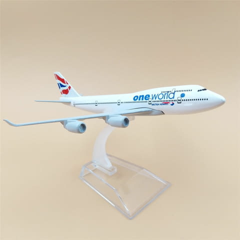Boeing 747 самолет модел макет One World американски превоз пътници черна кутия пилот диспечер полет - снимка 6