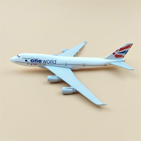 Boeing 747 самолет модел макет One World американски превоз пътници черна кутия пилот диспечер полет - снимка 7