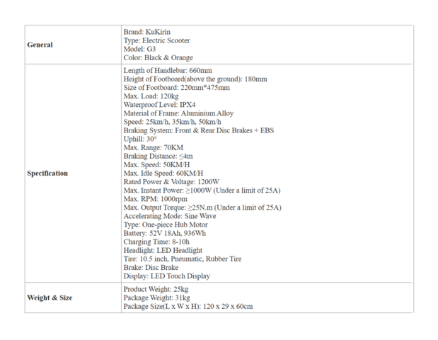 Електрически скутер/тротинетка KuKirin G3 1200W 18AH, city of Razgrad | Other - снимка 7