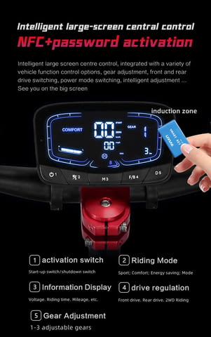 Електрически скутер/тротинетка със седалка BOYUEDA 3200W 28AH - снимка 5