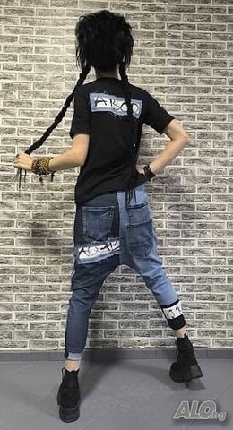 Нов страхотен дамски сет дънкови потури и тениска в стил дудуна! - снимка 2