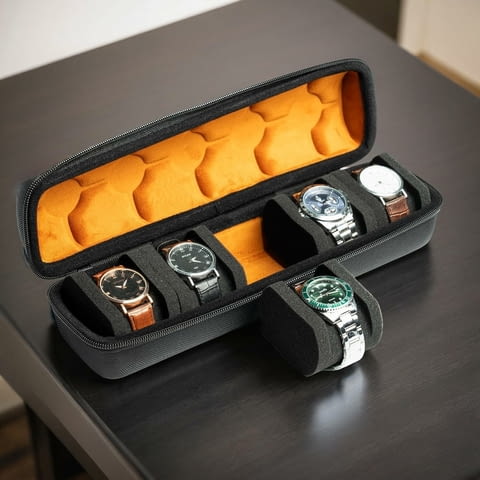 Калъф за съхранение и транспортиране на часовници носене кутия ръчни колекция продажба запазване хуб - снимка 3