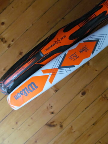 Две ракети плажен тенис падел бал Adidas Wilson игра хилки употребявани забележки забавление навън - снимка 4