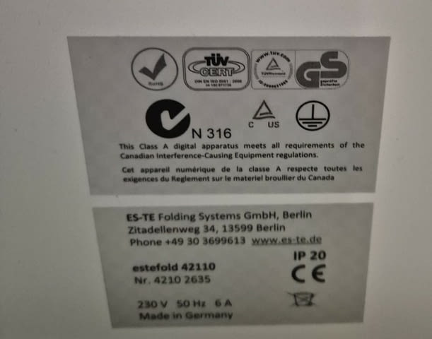 Сгъваща машина за проекти, Estefold 4211, city of Haskovo | Printers & Scanners - снимка 3