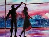 Маслена картина "Танц по залез"