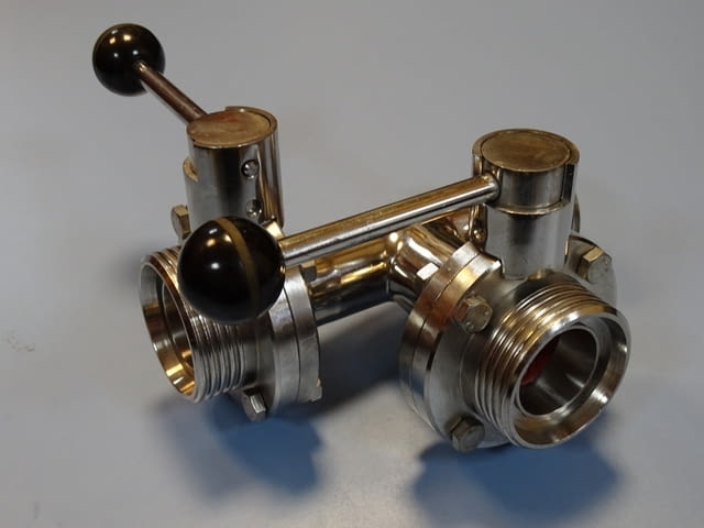 Кран спирателен ръчен неръждаем Acta Laval T-port diver valve AISI 304 - снимка 1