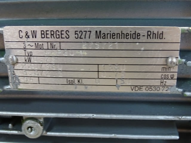 Вариаторен мотор редуктор Berges RG100 Mechanical Variable Speed Drive 0.75kW - снимка 8