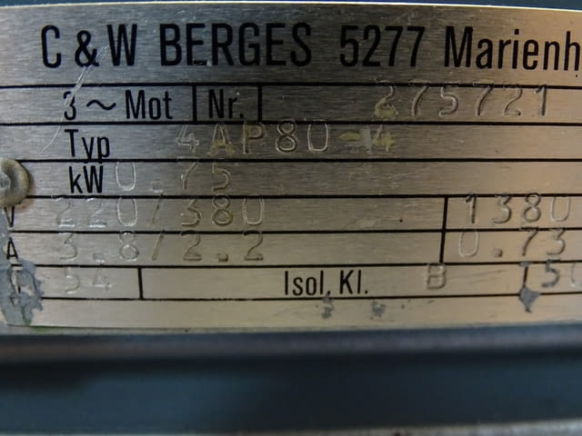 Вариаторен мотор редуктор Berges RG100 Mechanical Variable Speed Drive 0.75kW - снимка 9