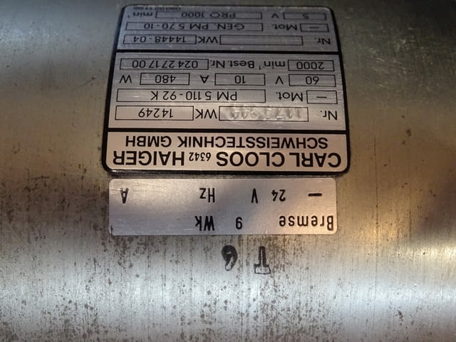 Серво мотор Carl Cloos PM5110-92K DC Servo Motor 60V 480W, град Пловдив | Промишлено Оборудване - снимка 3