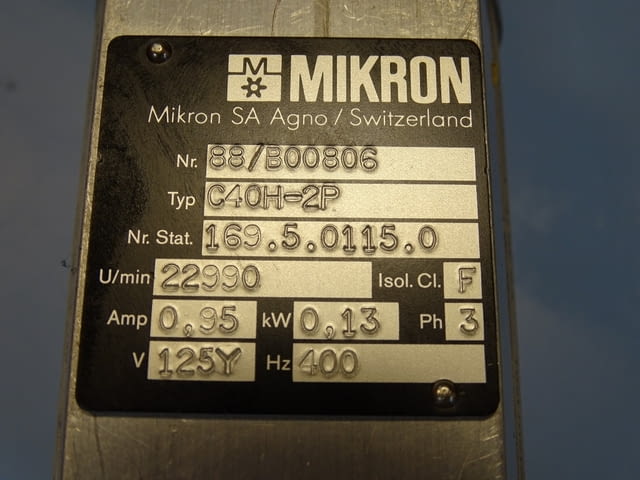 Шпиндел MICRONA- Alba C40-H-2P Precision Grinding Spindle 125V 1500min-1 - снимка 2