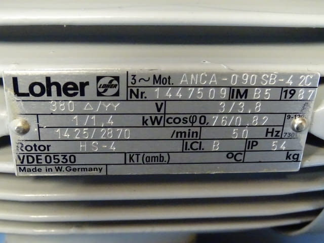 Мотор редуктор Loher ANCA-090SB-42C STOBER DVW3-3017-100/140-4/2 380V - снимка 7