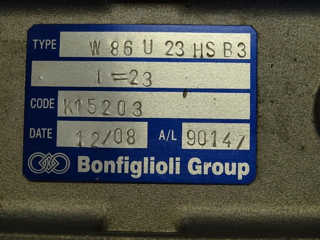 Червячен редуктор Bonfiglioli W86U23HSB3 gear reducer i=23 size-86 - снимка 4