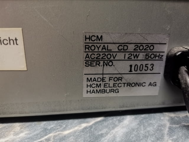 HCM Royal CD-2020 (CD Player) - село Куклен | Аудиосистеми - снимка 6
