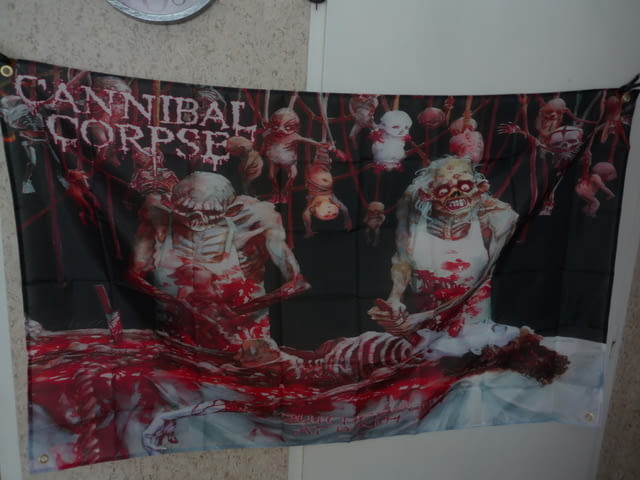Cannibal Corpse Знаме дет метъл тежък брутален кръв дисекция трупове зомбита мъртви убийство дива му - снимка 1