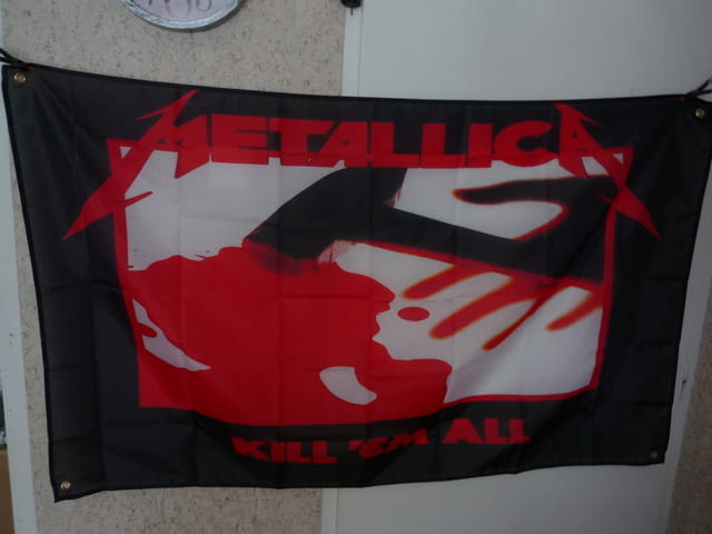 Metallica Знаме хеви метъл Kill 'Em All 1983 албум банер декор парти клуб бърлога хитове тежка музик - снимка 1