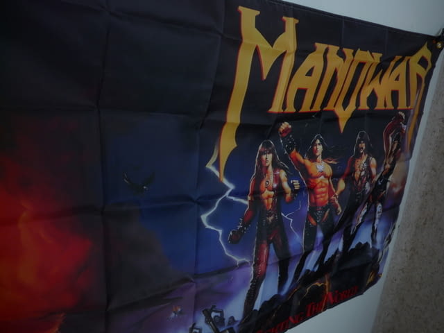 Manwar Знаме хеви метъл тежка музика хитове епични металист рокаджии китари соло група барабани конц - снимка 2