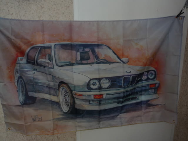 BMW Знаме Мерцедес кола банер ретро класика немската сила бързина скорост тунинг декор гараж стая - снимка 1