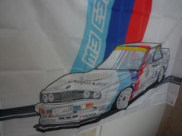 BMW Знаме M3 E30 кола банер спортна баварец готино спорт ръчни скорости купе рали шампион фенове - снимка 2