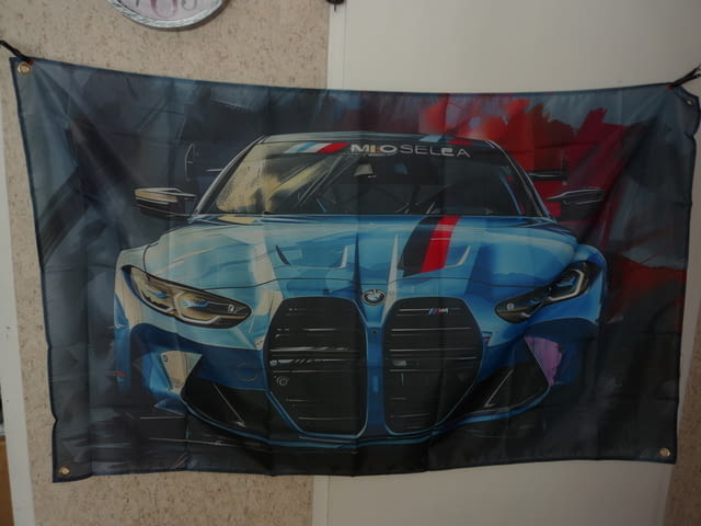 2 BMW Знаме кола банер спортна баварец готино синьо маска решетка страшно агресивно хулиган пътя - снимка 1