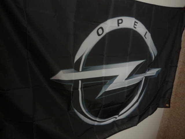 Opel Знаме кола банер емблема автомобили реклама черно фенове лого гараж сервиз магазин авточасти де - снимка 2