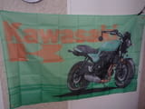 Kawasaki Знаме банер реклама мотор мотоциклети японски път задна гума рокер събор магистрала бързина