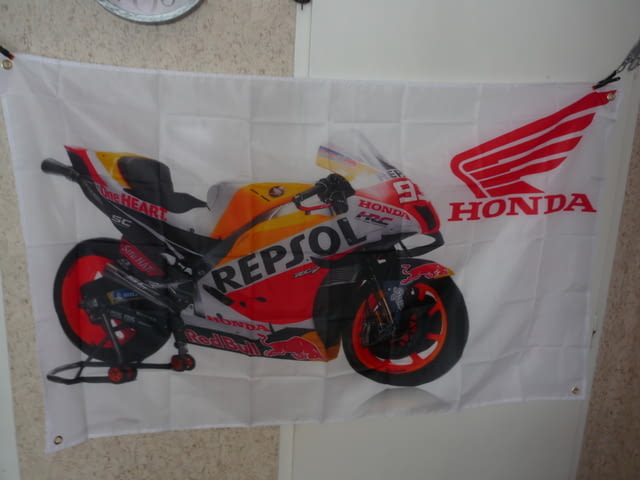 Honda GP Repsol Знаме банер реклама мотор мотоциклети японски писта вятър пистак красавец свобода ро - снимка 1