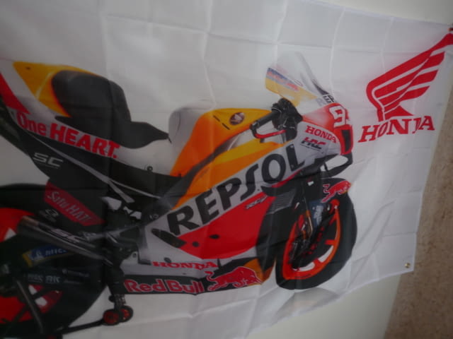 Honda GP Repsol Знаме банер реклама мотор мотоциклети японски писта вятър пистак красавец свобода ро - снимка 2
